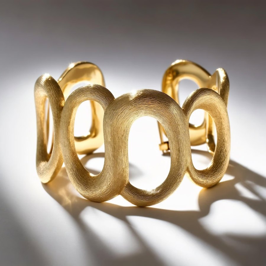 Bracciale rigido scultoreo in oro